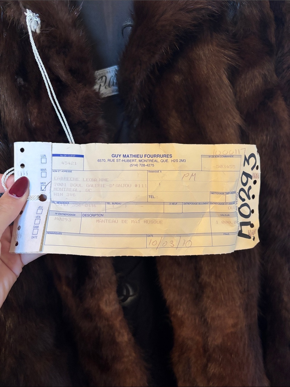 Luxurious Brown Real Fur Long Coat for Women - Picture 7 of 7